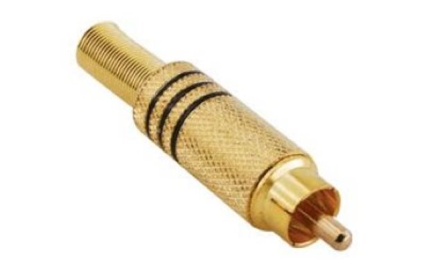 Ks300-B Rca Erkek Gold Konnektör Siyah