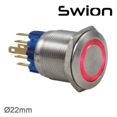 D69 Kırmızı Ledli Yaylı Buton 22Mm 24V Ip65