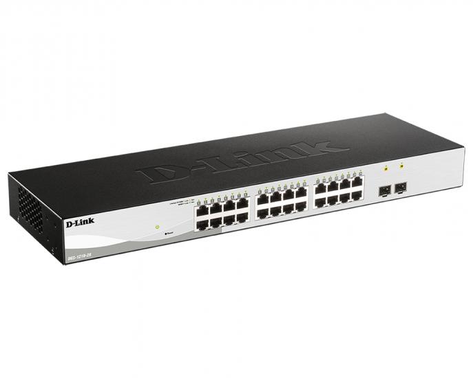 Dgs-1210-26/F D-Lınk L2 Smart Switch With 24 10/100/1000Base-T Ports And 2 100/1000Base-X Sfp Ports.