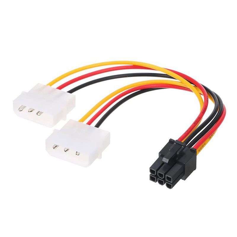 2X MOLEX 4PİN - 6 PİN PCI-E DÖNÜŞTÜRÜCÜ KABLO EKRAN KARTI İÇİN