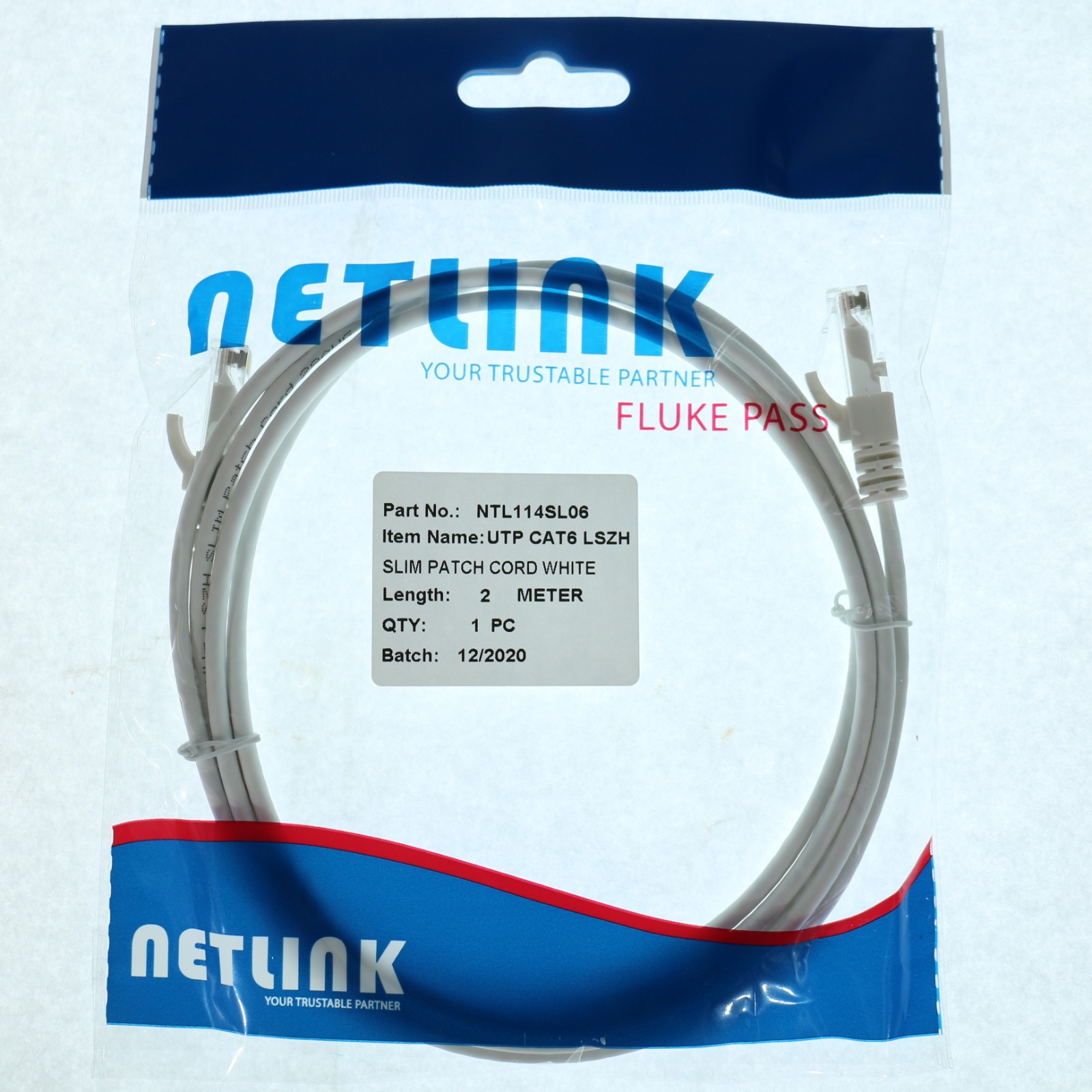 NTL114SL06 UTP CAT6 LSZH SLIM PATCH CORD 2MT (FLUKE PASS)