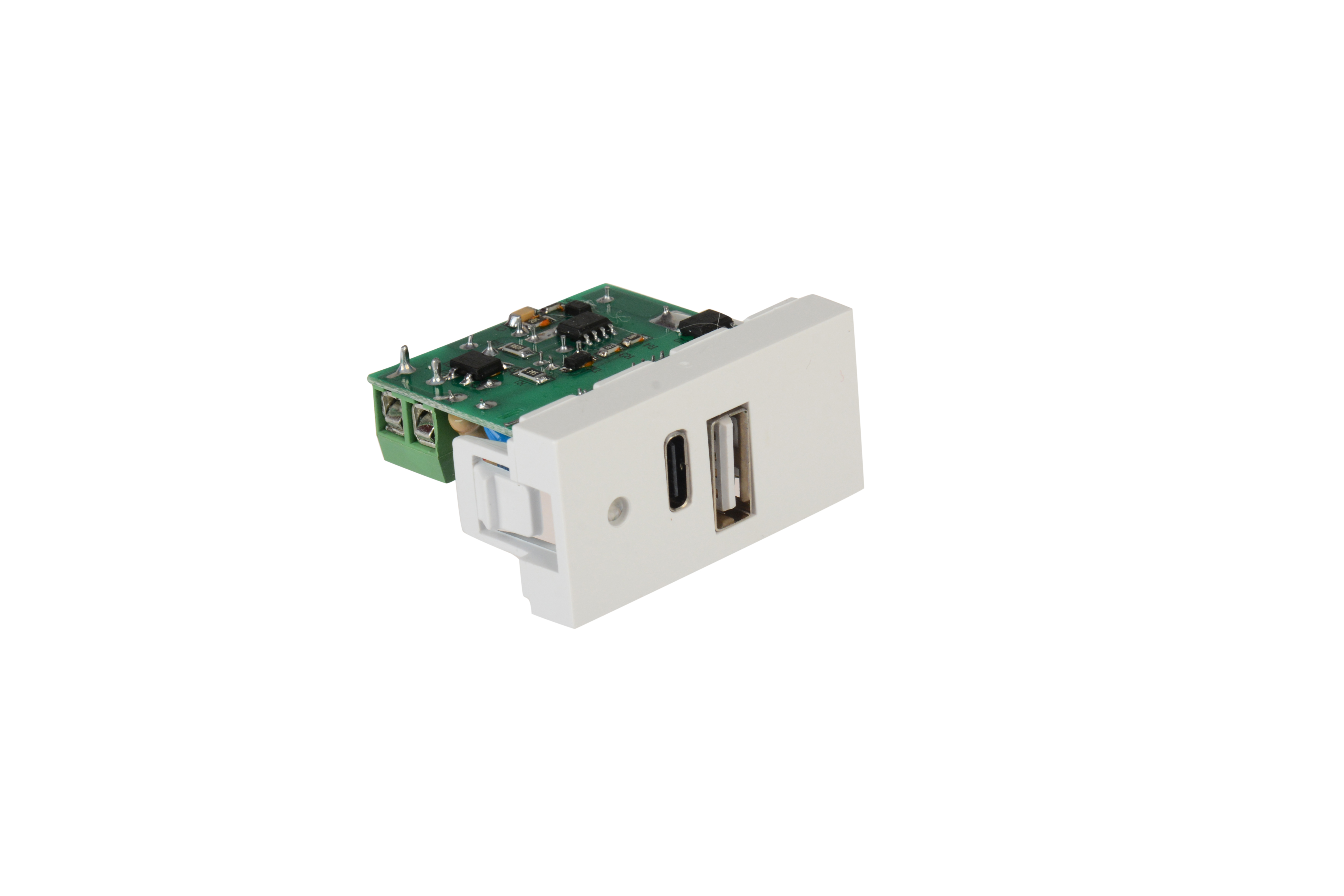 BN-C-USB25JB2 45x22,5 Çiftli Usb - Type-c Şarj Adaptörü Beyaz