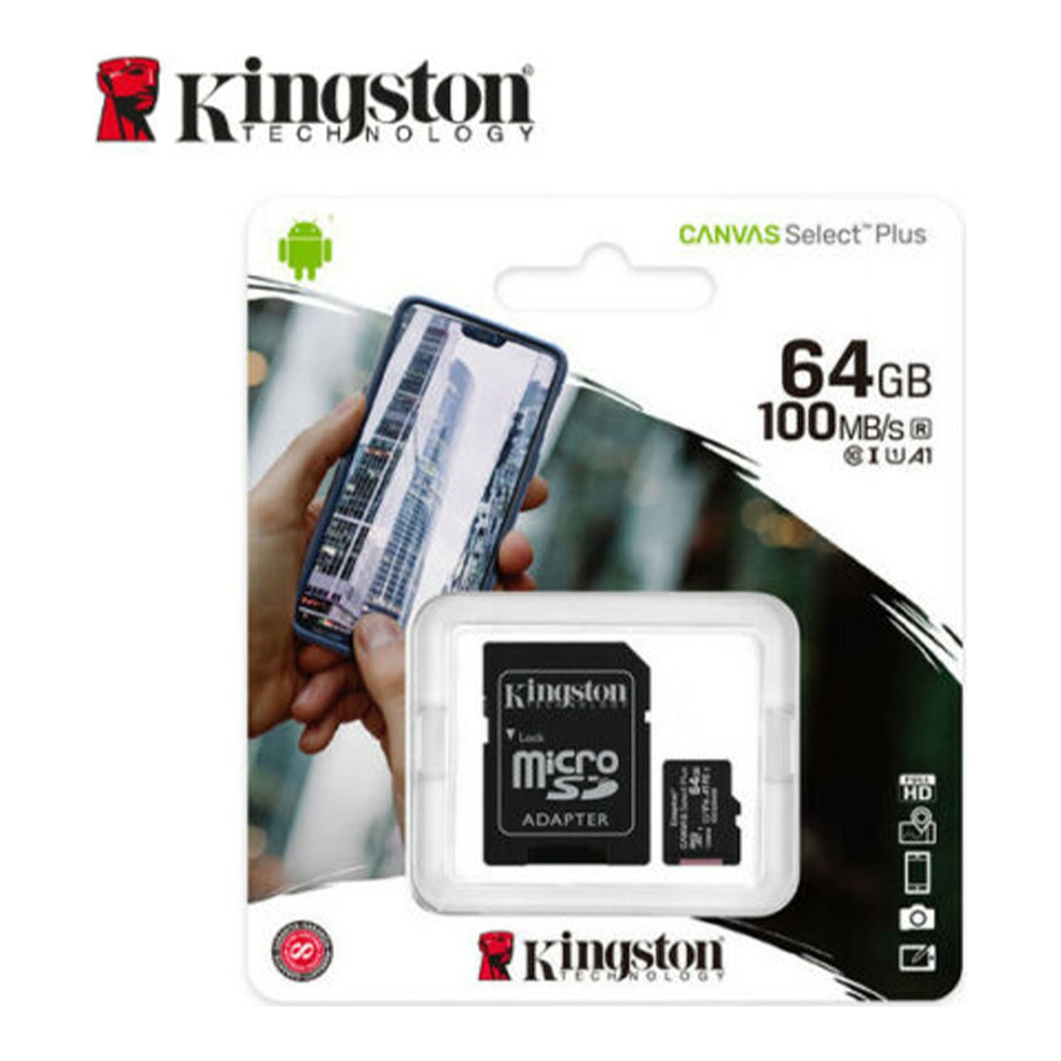 64 GB KINGSTON MICRO SD 100MBs SDCS2/64GB