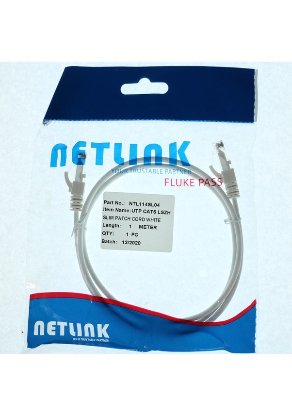 NTL1140004F UTP CAT6 LSZH PATCH CORD BEYAZ 1MT (FLUKE PASS)