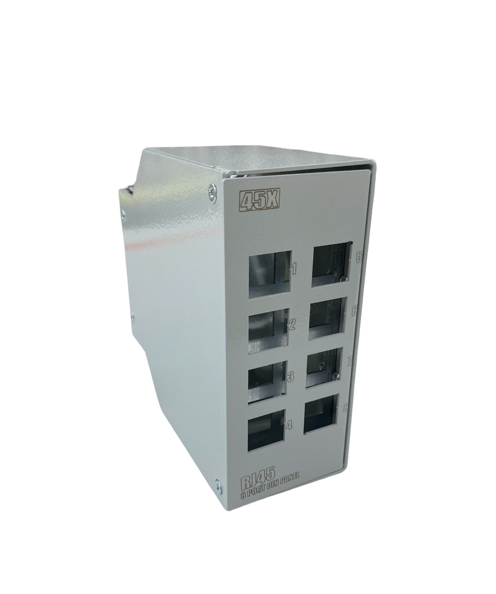 ND-DN08RJ 8 Port RJ45 Data DIN Ray Tipi Panel Beyaz